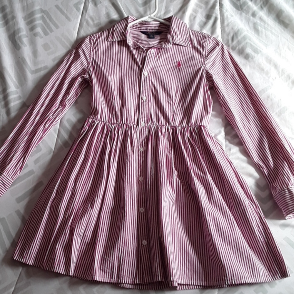 POLO Ralph Lauren Girls Striped Collared Dress